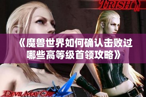 《魔兽世界如何确认击败过哪些高等级首领攻略》