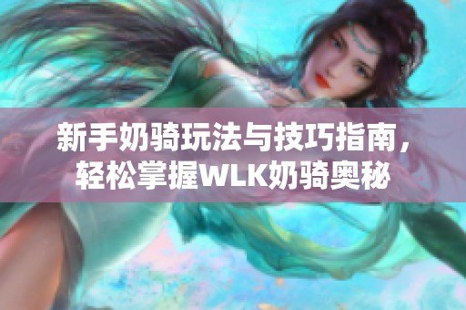 新手奶骑玩法与技巧指南，轻松掌握WLK奶骑奥秘