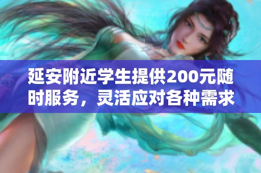 延安附近学生提供200元随时服务，灵活应对各种需求