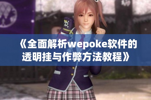 《全面解析wepoke软件的透明挂与作弊方法教程》