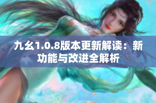 九幺1.0.8版本更新解读：新功能与改进全解析