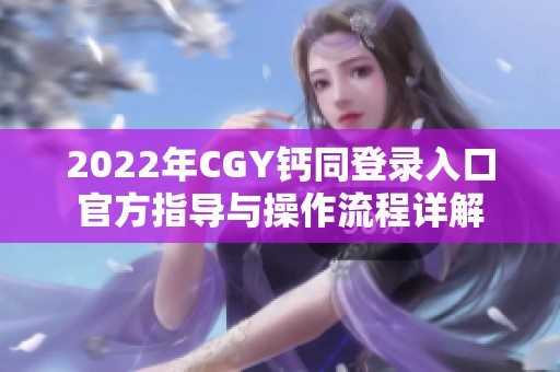 2022年CGY钙同登录入口官方指导与操作流程详解