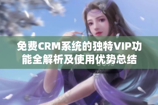 免费CRM系统的独特VIP功能全解析及使用优势总结