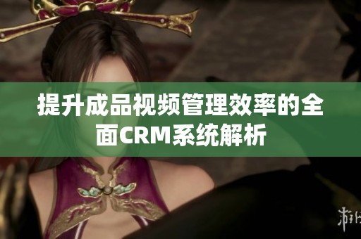 提升成品视频管理效率的全面CRM系统解析