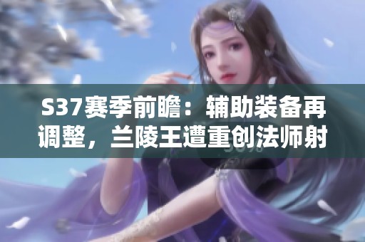 S37赛季前瞻：辅助装备再调整，兰陵王遭重创法师射手迎来利好