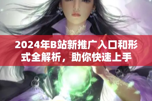 2024年B站新推广入口和形式全解析，助你快速上手