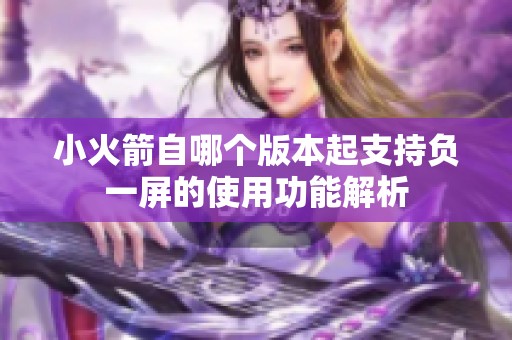 小火箭自哪个版本起支持负一屏的使用功能解析