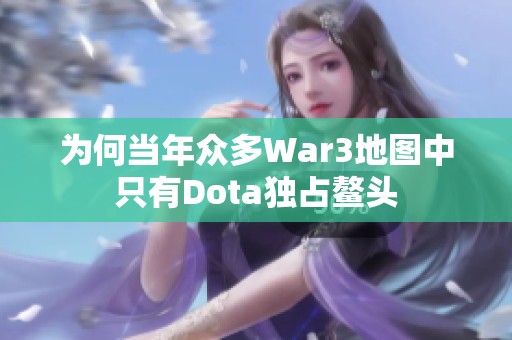 为何当年众多War3地图中只有Dota独占鳌头