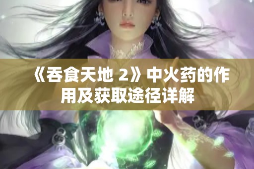 《吞食天地 2》中火药的作用及获取途径详解